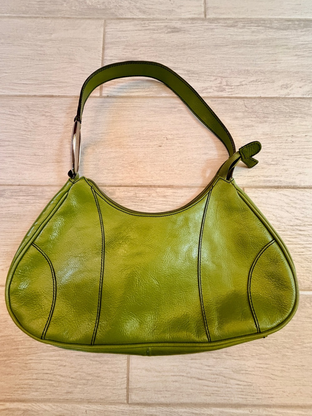Franco Sarto Olive Green Leather Shoulder Bag